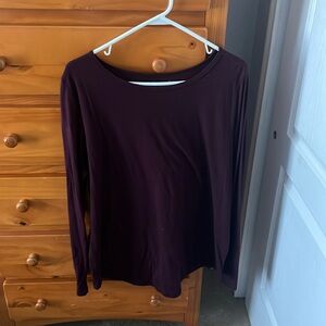 maroon long sleeve shirt